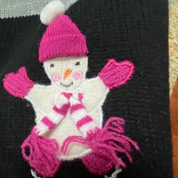 Vintage Karen Scott Snowman Christmas Cardigan Sweater Poodle Collar - Picture 6 of 6